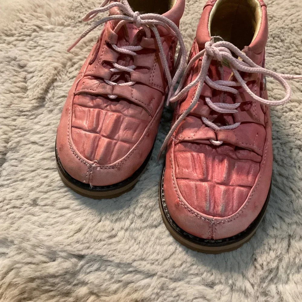 Alamos Leather Lace Up Chukka Boots Leather Pink Size 9 Toddler Western Cowgirl‎